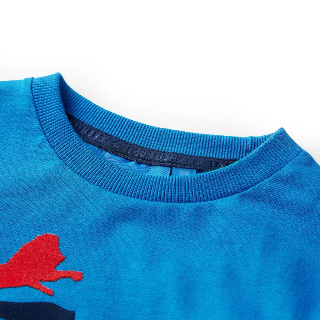Vidaxl Kanner Shirt mat laangen Ärmelen 128 calet blo