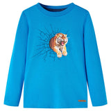 Vidaxl Kanner Shirt mat laangen Ärmelen 116 calet blo