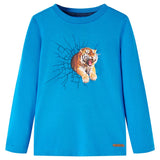 Vidaxl Kanner Shirt mat laangen Ärmelen 128 calet blo
