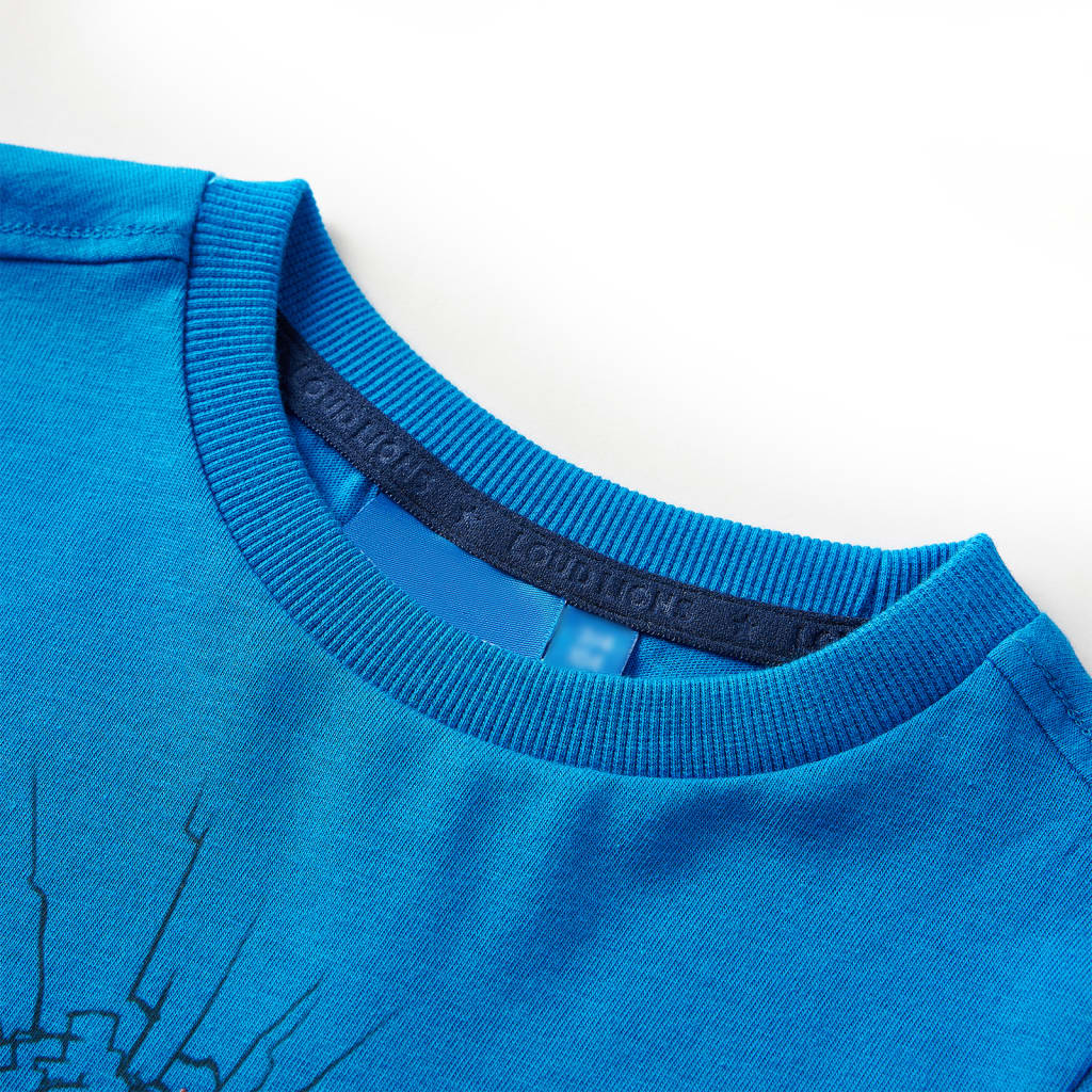 Vidaxl Kanner Shirt mat laangen Ärmelen 128 calet blo