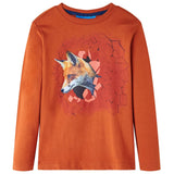 Vidaxl children's shirt with long sleeves 116 light rust