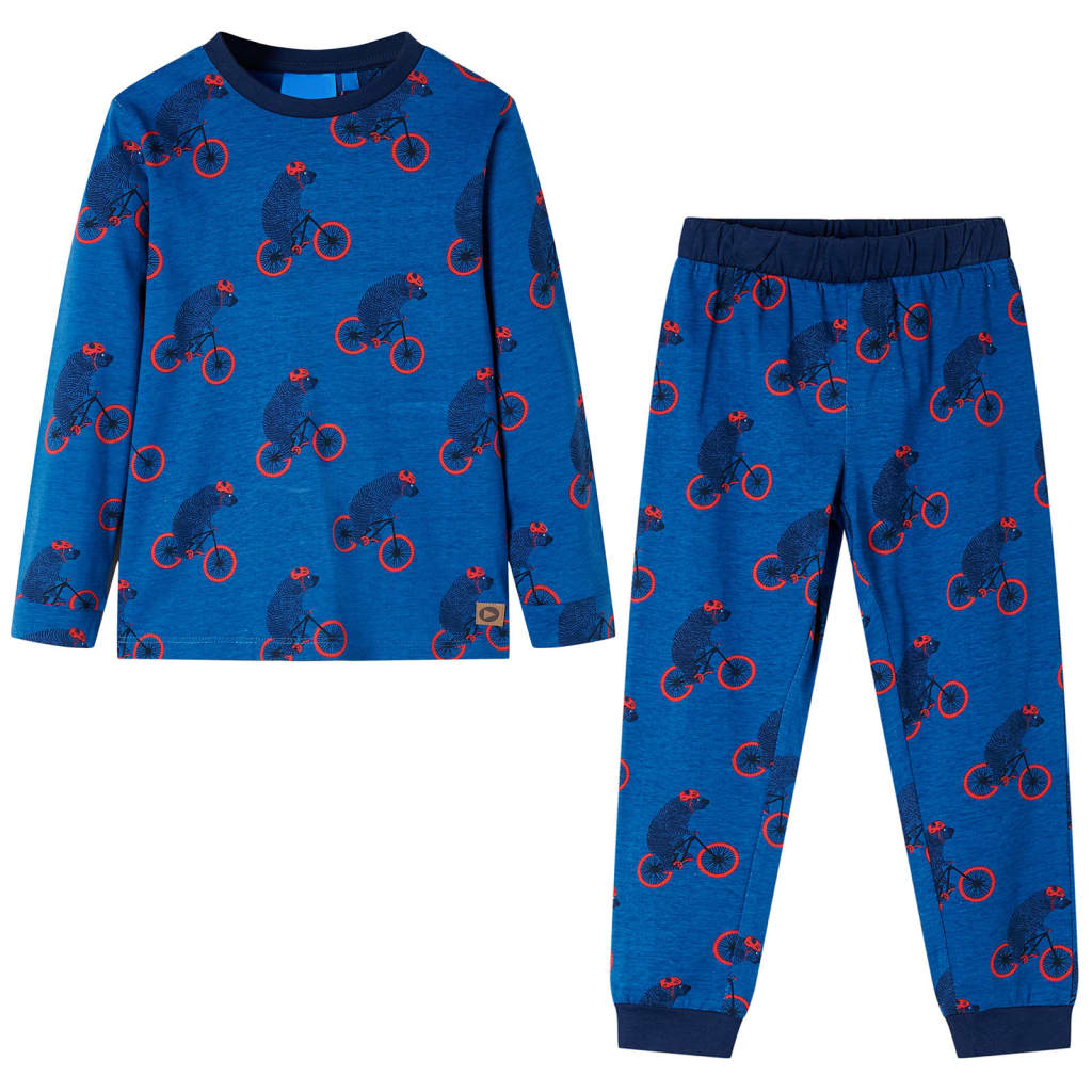 Vidaxl Children's pajamas with long sleeves 92 petroleum -colored