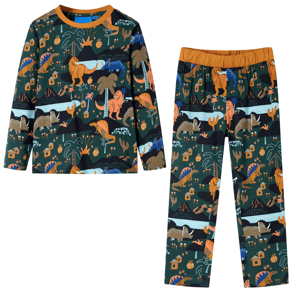 Vidaxl Children's pajamas with long sleeves 92 DonkerGroen