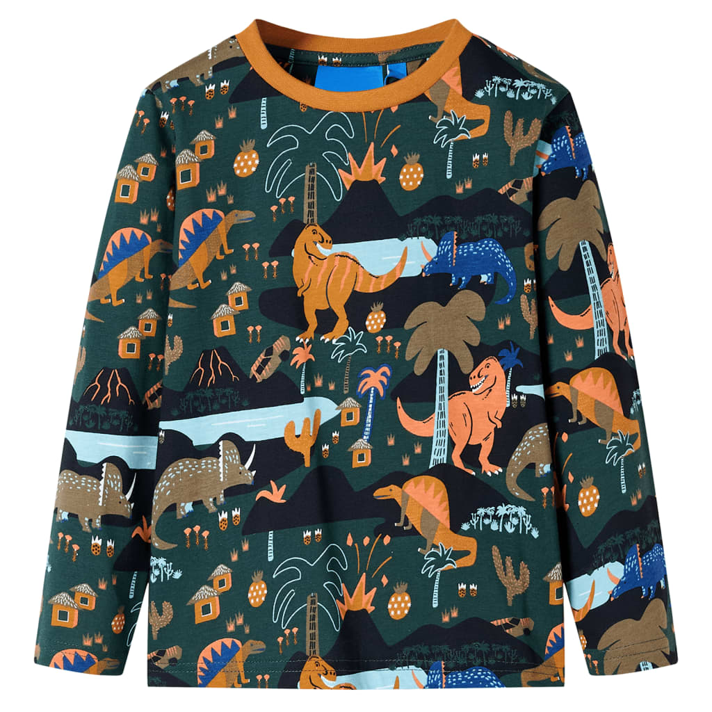 Vidaxl Children's pajamas with long sleeves 128 DonkerGroen