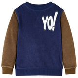 VIDAXL SWEATER BAMBINI 140 Blu marina scuro