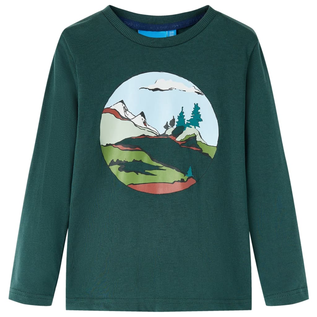Camisa para niños de Vidaxl con mangas largas 104 Donkergroen