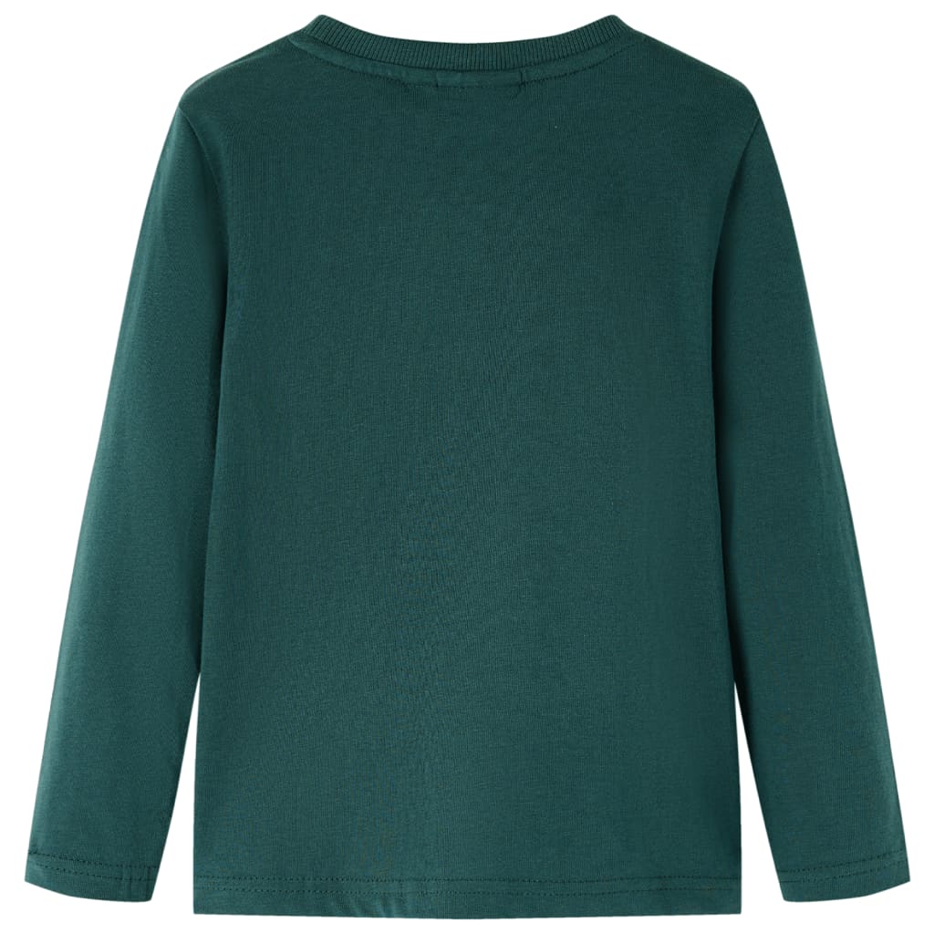 Camicia per bambini Vidaxl con maniche lunghe 116 verde scuro