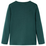Camicia per bambini Vidaxl con maniche lunghe 116 verde scuro