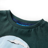 Camicia per bambini Vidaxl con maniche lunghe 116 verde scuro