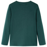 Camisa para niños Vidaxl con mangas largas 128 Donkergroen