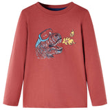 Camicia per bambini Vidaxl con maniche lunghe 104 rossastro -brown