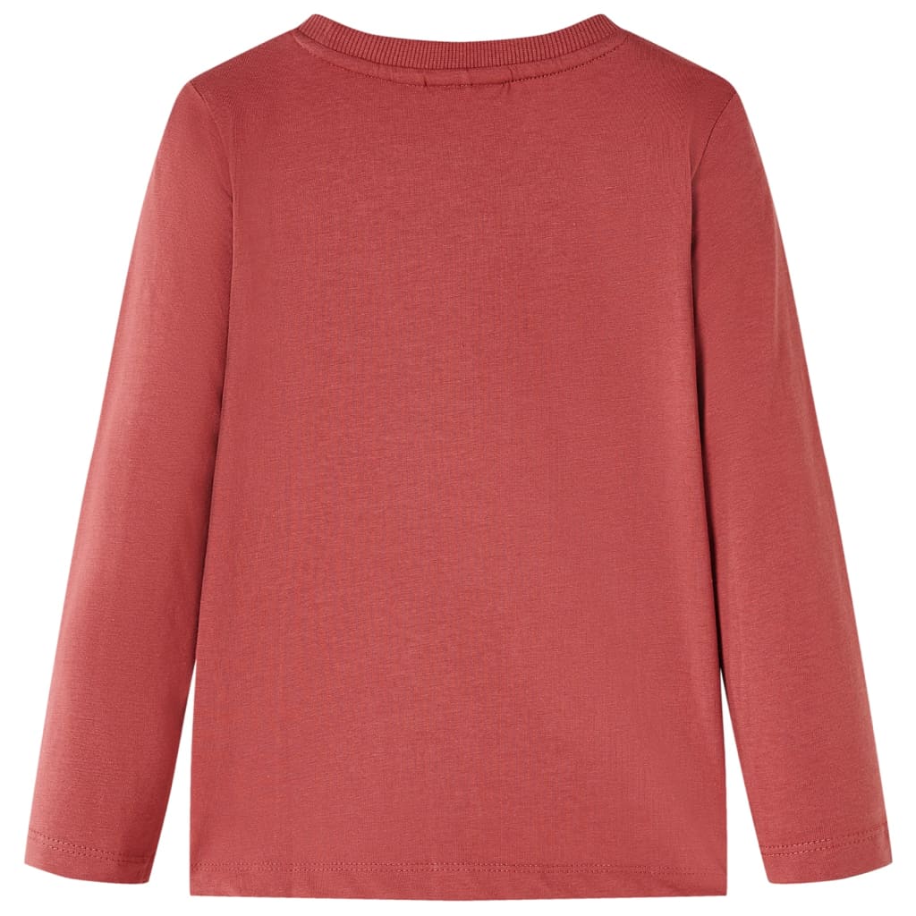 Camicia per bambini Vidaxl con maniche lunghe 104 rossastro -brown