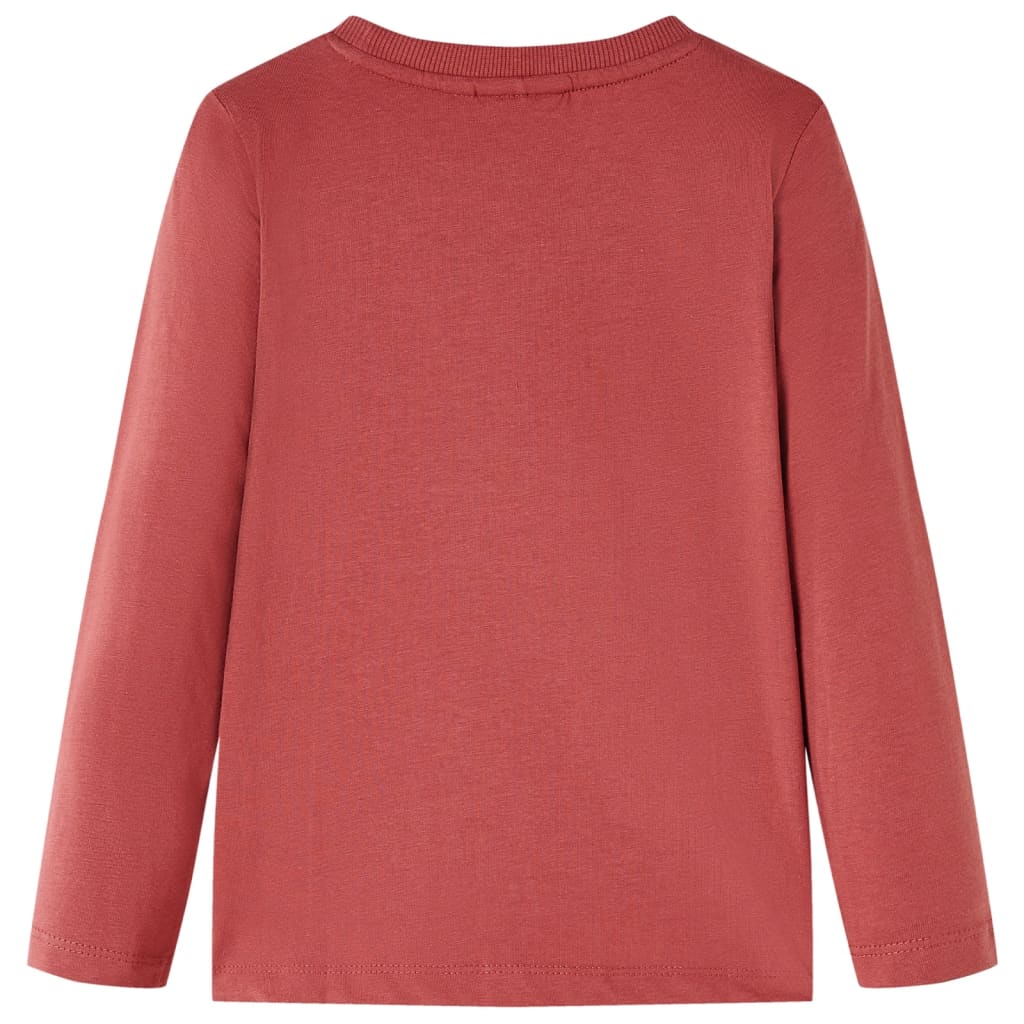 Camicia per bambini Vidaxl con maniche lunghe 116 rossastro -brown