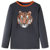 Vidaxl Children's shirt with long sleeves 92 anthracite -colored