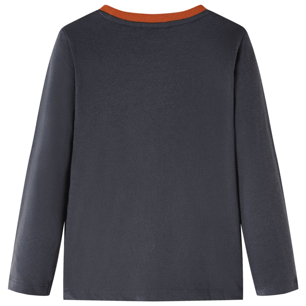 Vidaxl Children's shirt with long sleeves 116 anthracite -colored