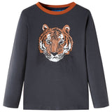 Vidaxl Children's shirt with long sleeves 128 anthracite -colored