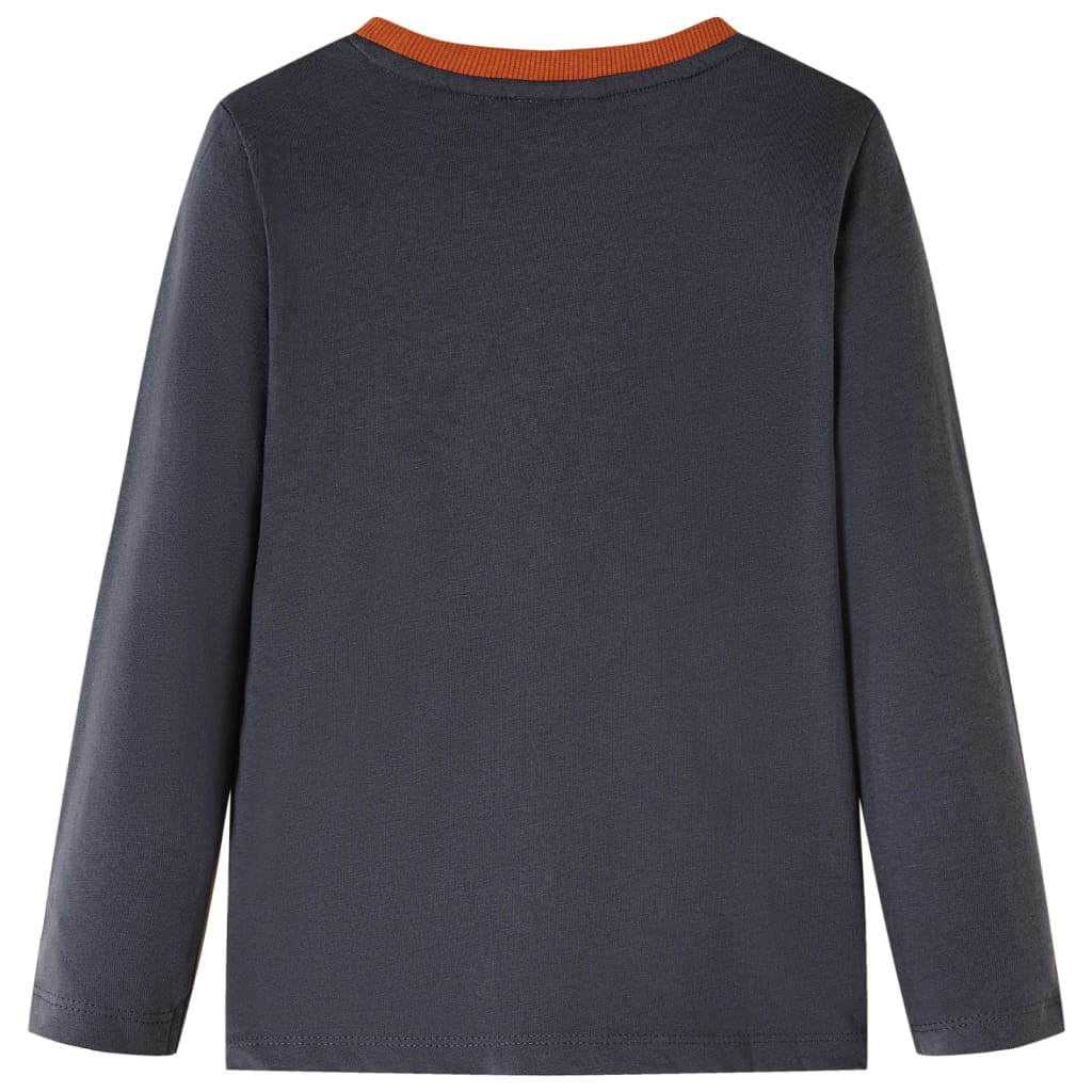 Vidaxl Children's shirt with long sleeves 128 anthracite -colored