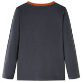 Vidaxl Children's shirt with long sleeves 128 anthracite -colored
