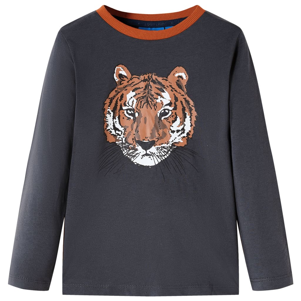 Vidaxl Children's shirt with long sleeves 140 anthracite -colored