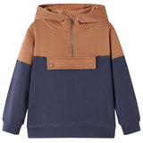 VidaXL KinderSweater with hood half zipper 92 anthracites cognac colored