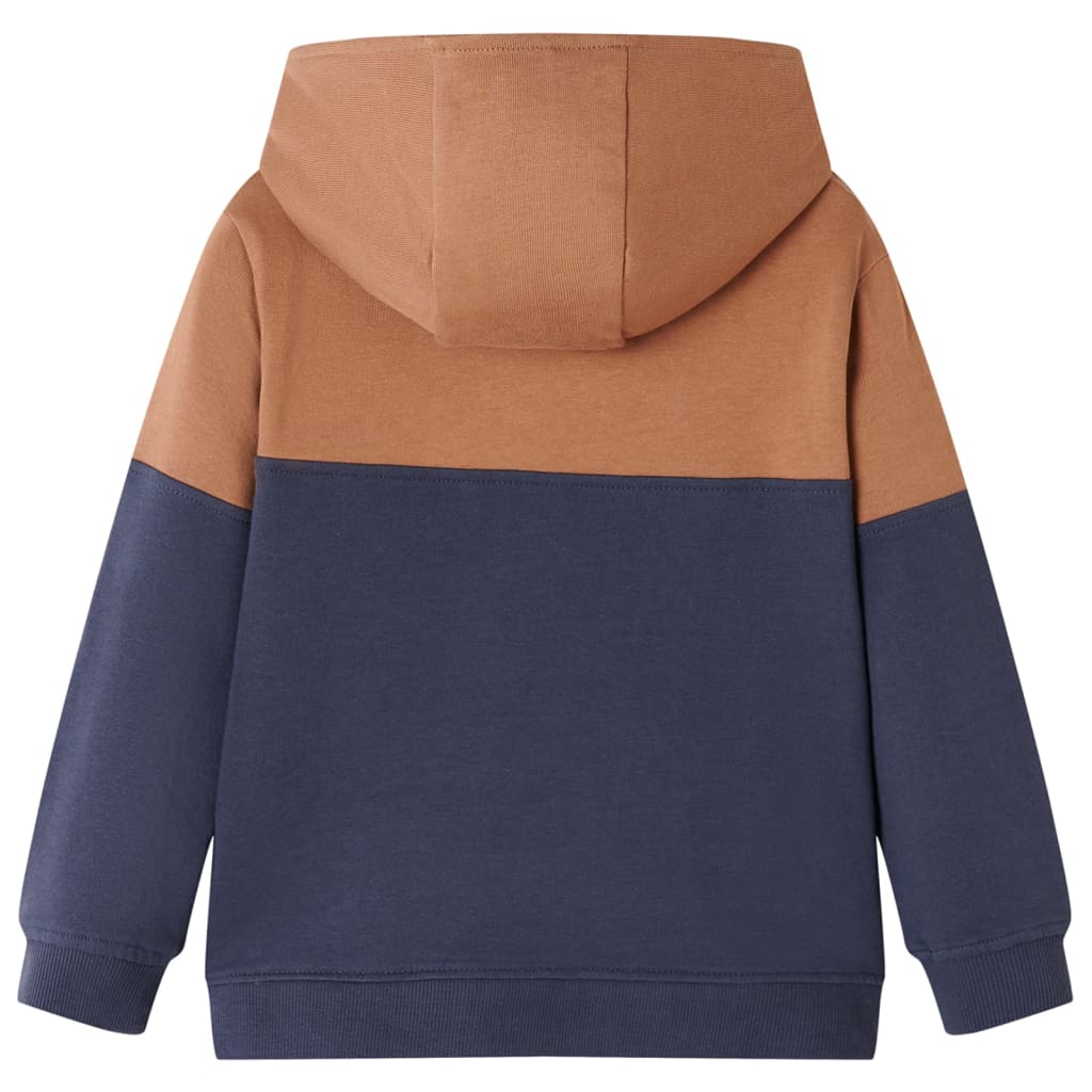 VidaXL KinderSweater with hood half zipper 92 anthracites cognac colored