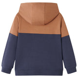 VidaXL KinderSweater with hood half zipper 92 anthracites cognac colored