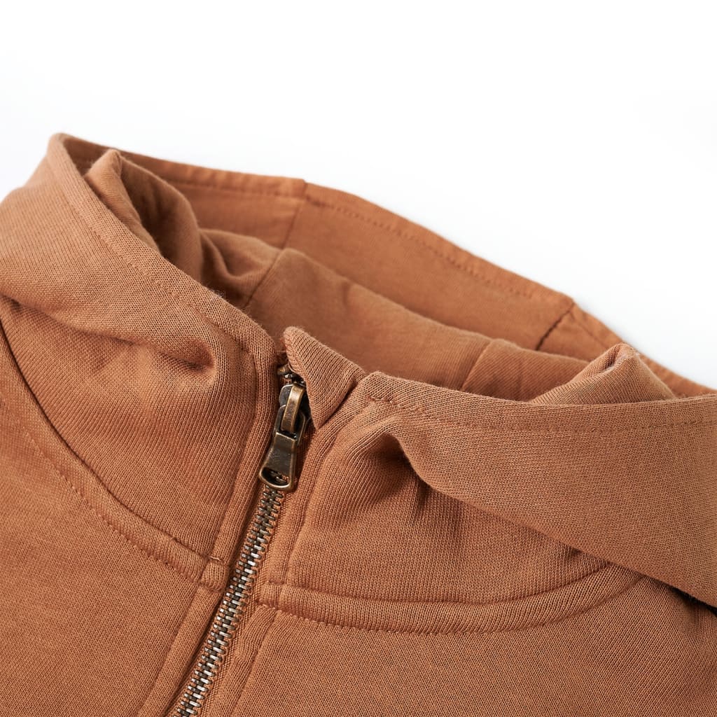 VidaXL KinderSweater with hood half zipper 92 anthracites cognac colored
