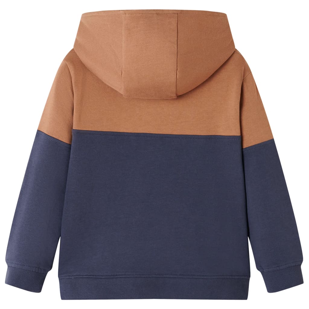 Vidaxl KinderSweater with hood half zipper 116 anthracites cognac colored