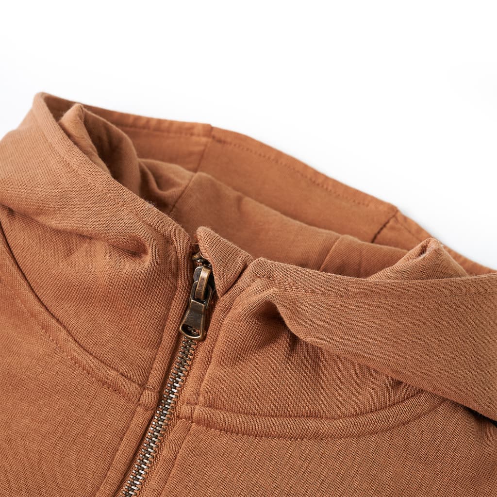 Vidaxl Kinderer mat Hood hallef Zipper 128 Anthracites Cognaca faarweg