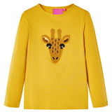 Vidaxl children's shirt with long sleeves 92 dark ocher colored