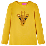 Camicia per bambini Vidaxl con maniche lunghe 104 ocra scura colorata