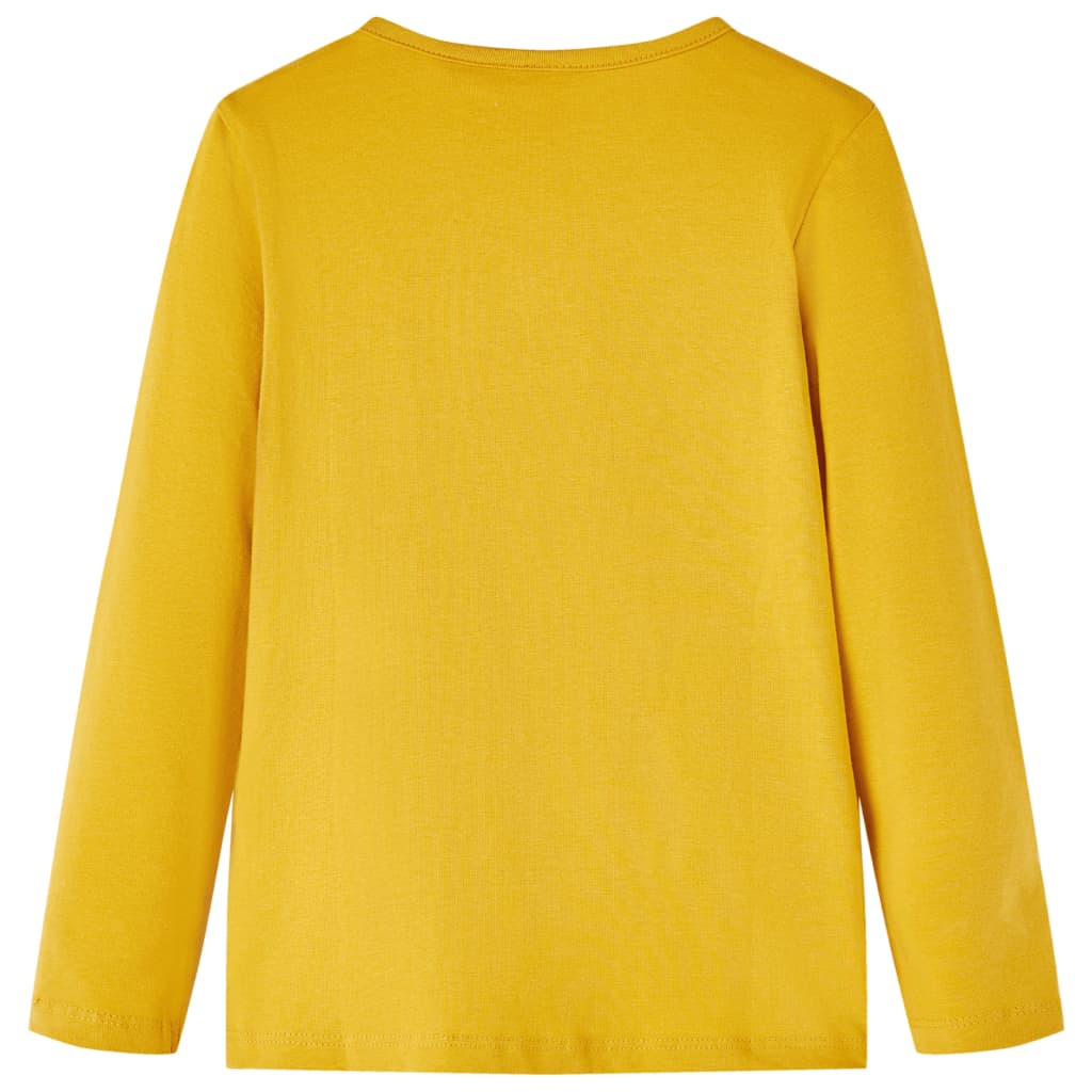 Camicia per bambini Vidaxl con maniche lunghe 104 ocra scura colorata