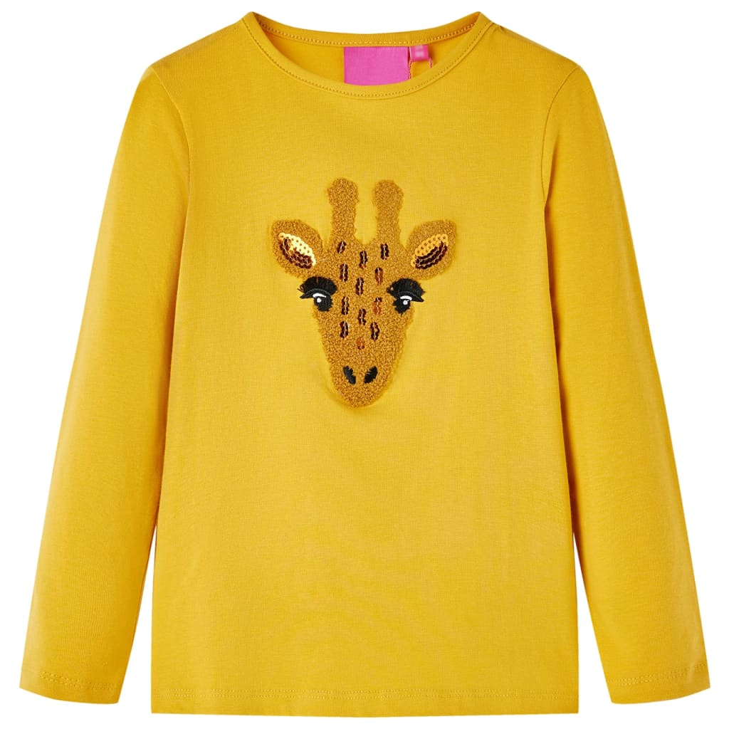Camicia per bambini Vidaxl con maniche lunghe 116 Ocher scuro