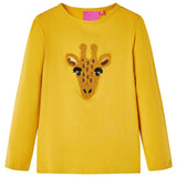 Camicia per bambini Vidaxl con maniche lunghe 116 Ocher scuro