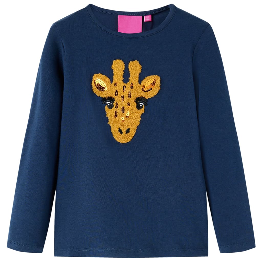 Camicia per bambini Vidaxl con maniche lunghe 92 blu navy