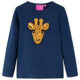 Vidaxl Kanner Shirt mat laange Ärmelen 116 Navine blo
