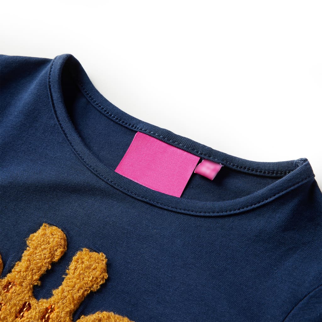 Vidaxl Kanner Shirt mat laangen Hülsen 128 Navine blo