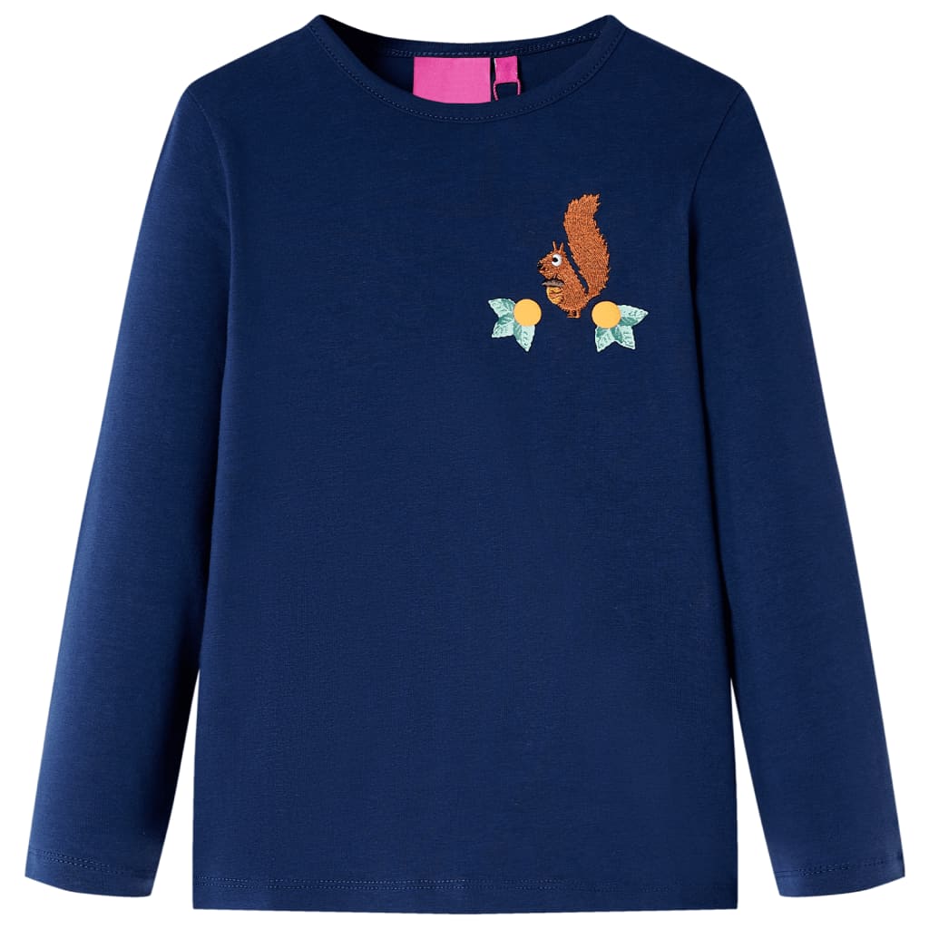 Vidaxl Kanner Shirt mat laangen Hülsen 128 Navine blo