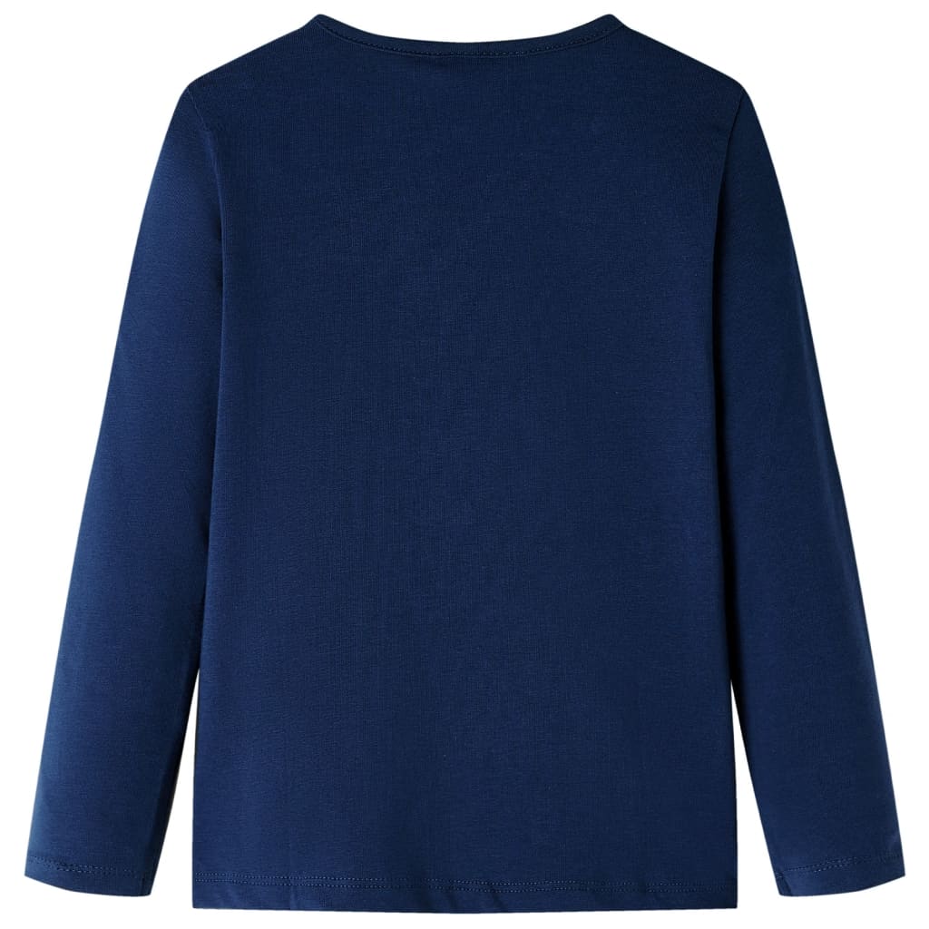 Vidaxl Kanner Shirt mat laangen Hülsen 128 Navine blo