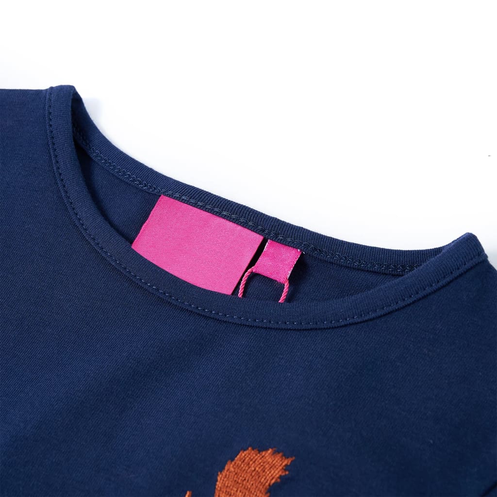 Vidaxl Kanner Shirt mat laangen Hülsen 128 Navine blo