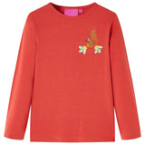 VidaXL children's shirt with long sleeves 140 reddish -brown
