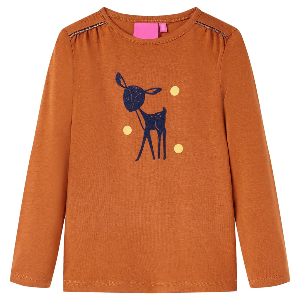Vidaxl Children's shirt with long sleeves 92 cognac colored