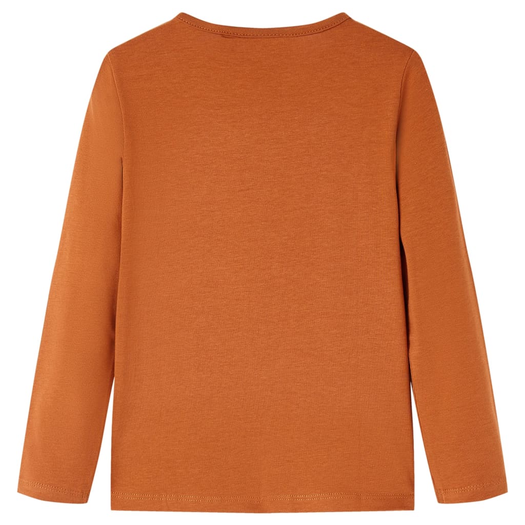 Vidaxl Children's shirt with long sleeves 104 cognac colored