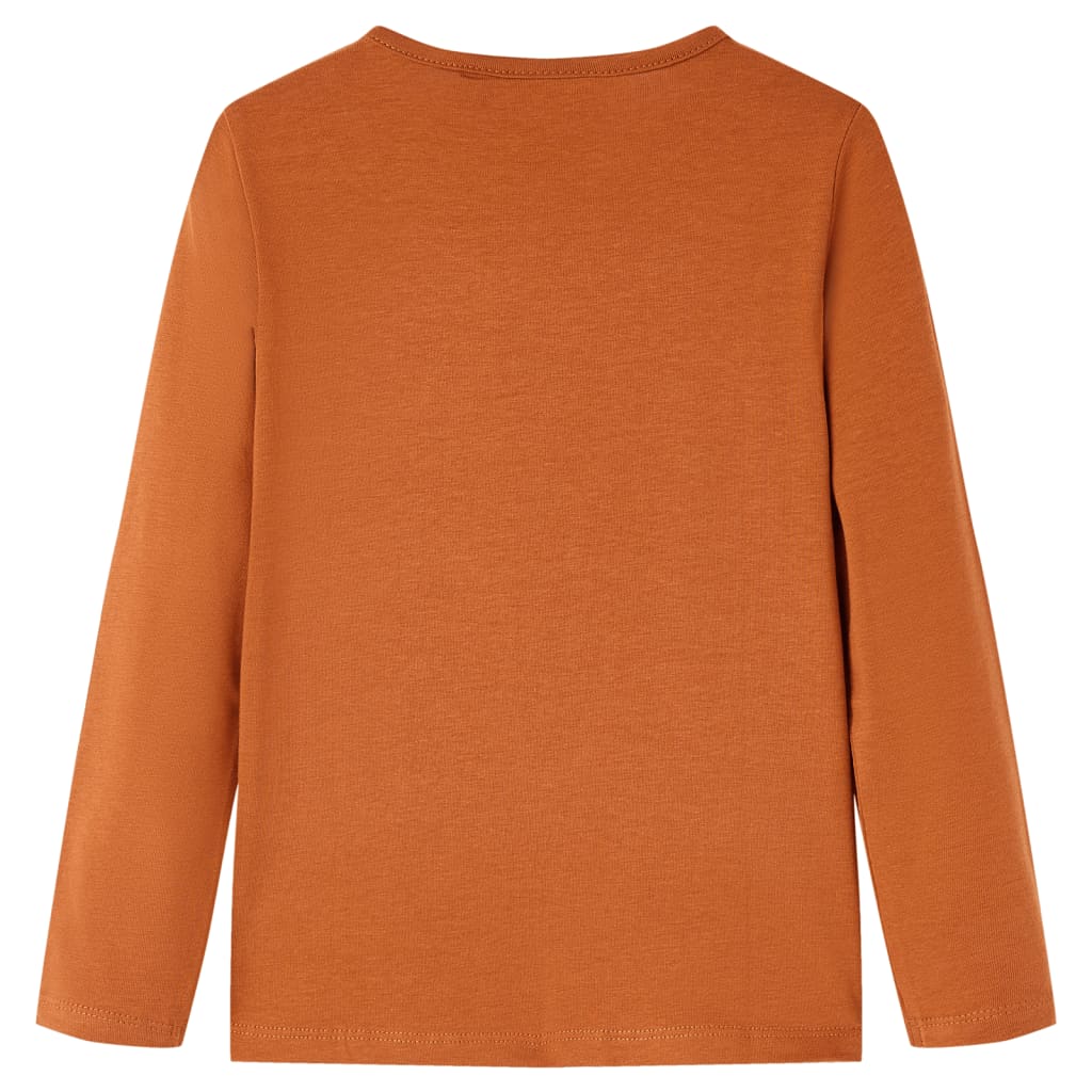 Vidaxl Children's shirt with long sleeves 128 cognac colored