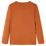 Vidaxl Children's shirt with long sleeves 128 cognac colored