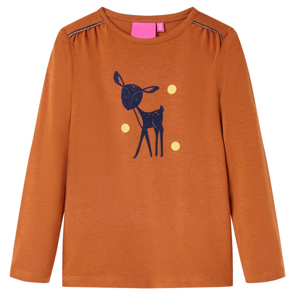 Vidaxl Children's shirt with Long Sleeve 140 Cognac colored