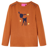 Vidaxl Children's shirt with Long Sleeve 140 Cognac colored