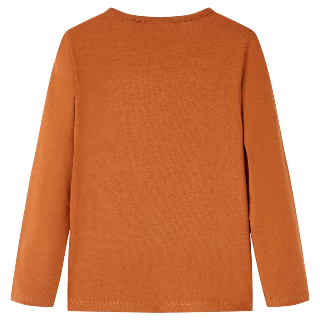 Vidaxl Children's shirt with Long Sleeve 140 Cognac colored