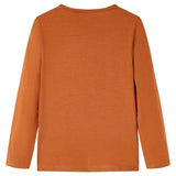 Vidaxl Children's shirt with Long Sleeve 140 Cognac colored