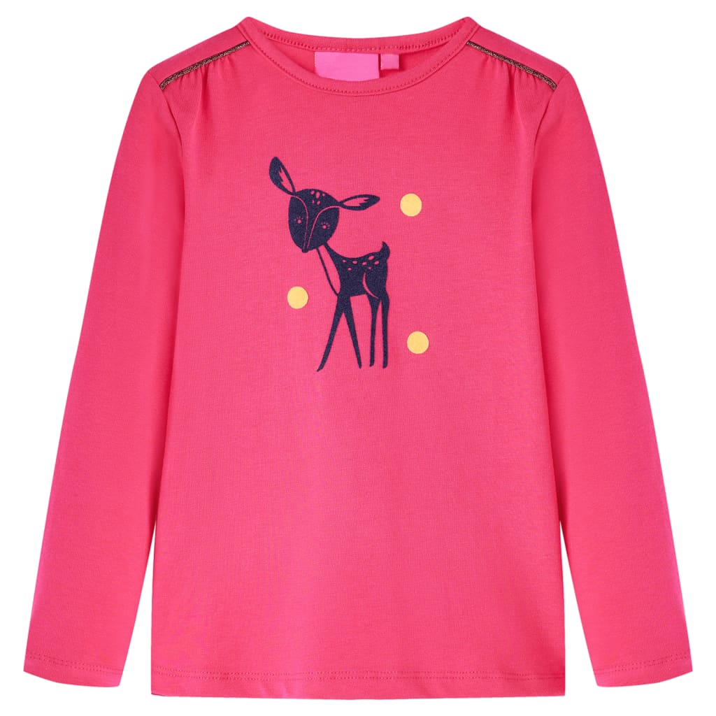Vidaxl Children's shirt with long sleeves 116 bright pink